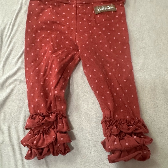 Matilda Jane Beige Polka Dot Ruffle Leggings - Picture 2 of 5